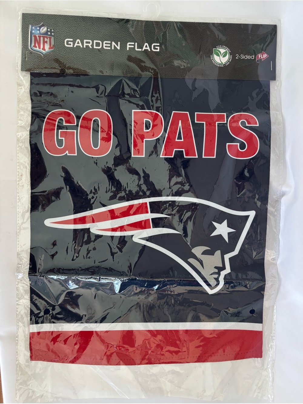 New in Package NEW ENGLAND PATRIOTS 12.5”X18" 2 Sided Garden Flag